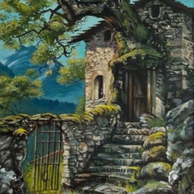 Painting for sale online - Abandoned house