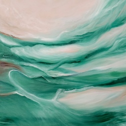 Painting for sale online - Green abstract painting 
