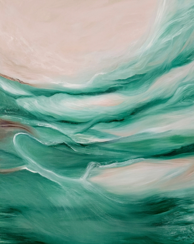 Painting for sale online - Green abstract painting