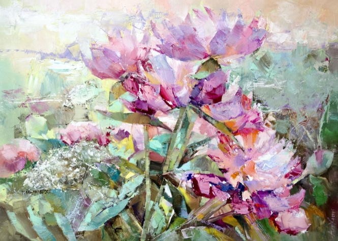 Painting for sale online - The blooming peony