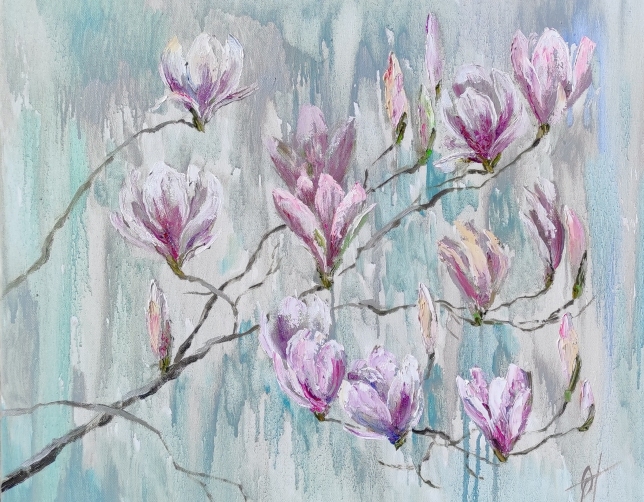 Painting for sale online - Magnolia blooming 