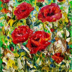 Painting for sale online - Poppies in the Field Have Bloomed