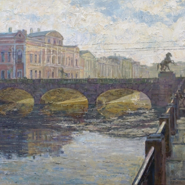 Painting for sale online - St. Petersburg, Anichkov Bridge.
