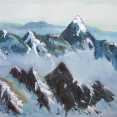 Painting for sale online - Mountains of Nepal