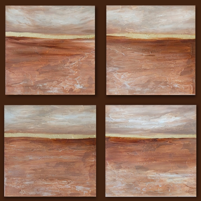 Painting for sale online - Terracotta Quadriptych