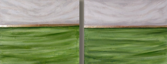 Painting for sale online - Diptych Asparagus