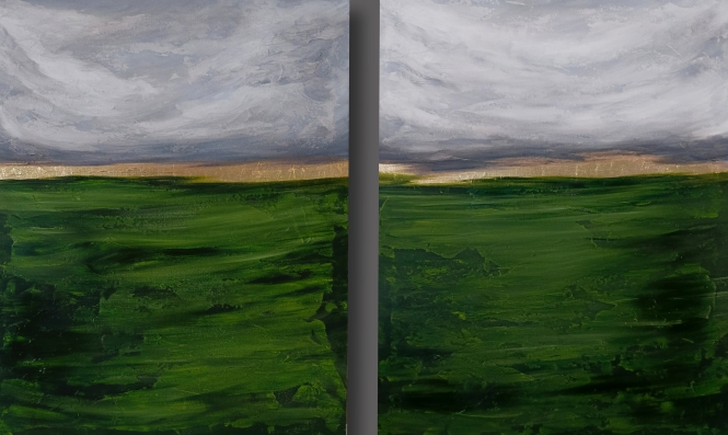 Painting for sale online - Diptych Moire
