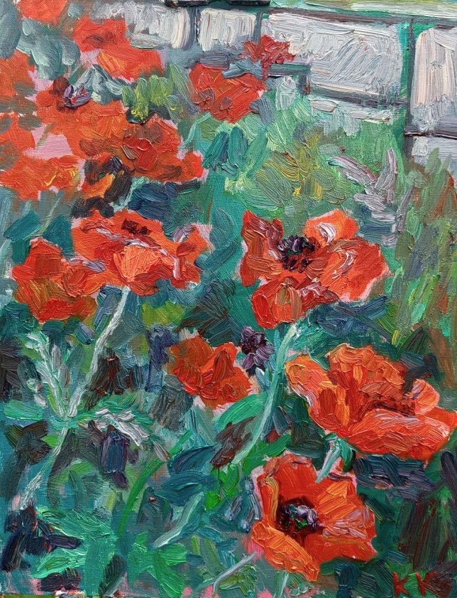 Painting for sale online - Study with poppies