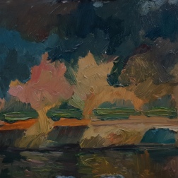 Painting for sale online - Trees at the sunset