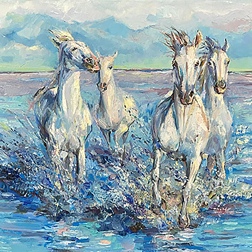 Painting for sale online - Running horses.