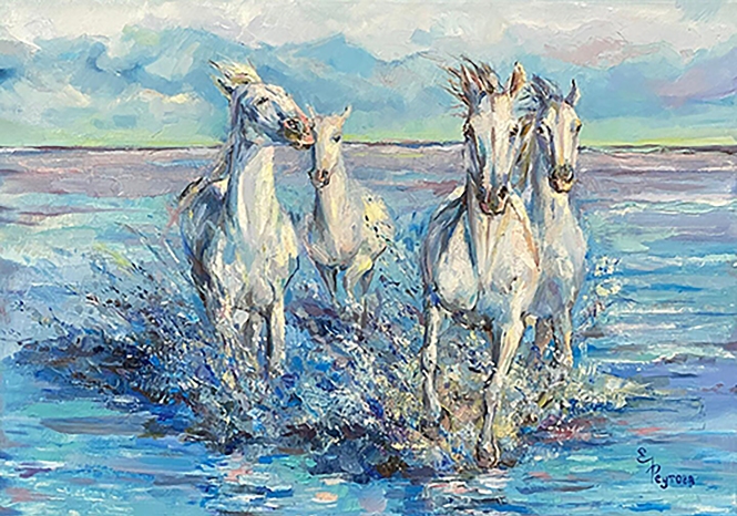Painting for sale online - Running horses.