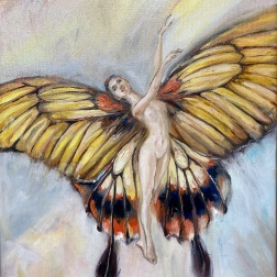 Painting for sale online - A fragile butterfly girl.