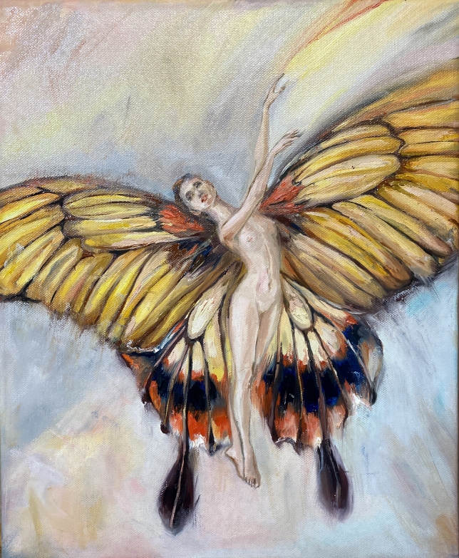 Painting for sale online - A fragile butterfly girl