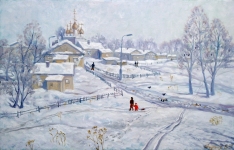 Painting for sale online - Winter.village.