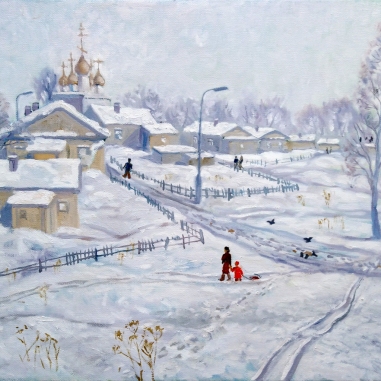 Painting for sale online - Winter.village.