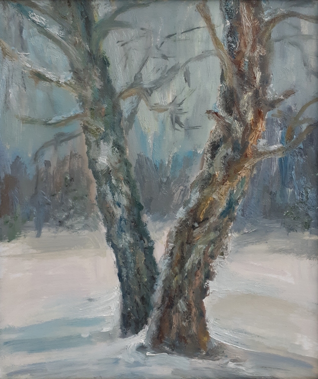 Painting for sale online - Two Birch Trees