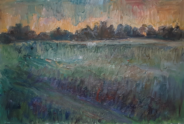 Painting for sale online - Evening in the field