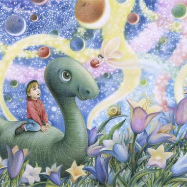 Painting for sale online - THE KIND DINOSAUR AND HIS BOY
