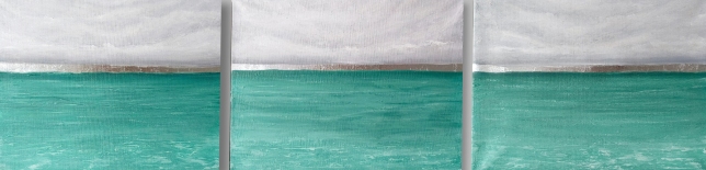 Painting for sale online - Triptych turquoise. Pictures with the sea.
