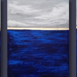 Painting for sale online - Triptych. Ultramarine.