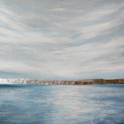 Painting for sale online - Heather. Seascape.