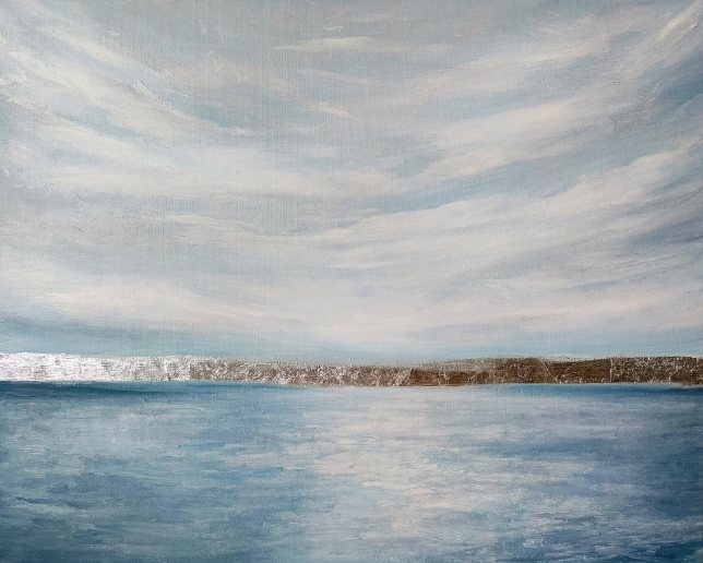 Painting for sale online - Heather. Seascape.