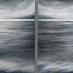 Painting for sale online - With seascape. Diptych Graphite