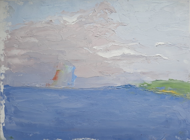 Painting for sale online - Rainbow on Ladoga