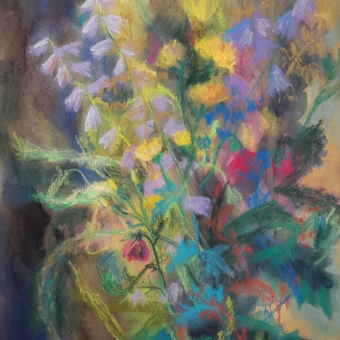 Painting for sale online - Banch of flowers from the city park