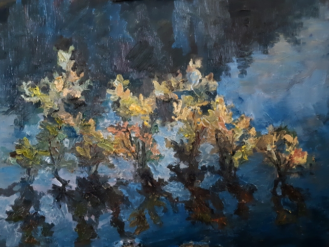 Painting for sale online - August at the forest lake