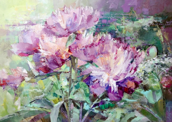 Painting for sale online - Fragrant peonies