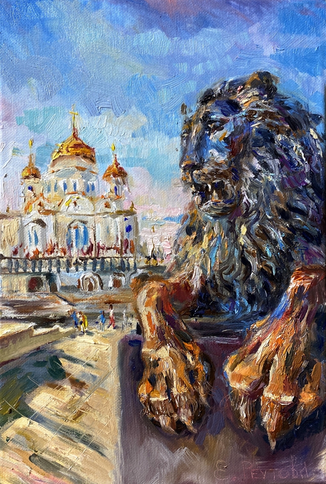 Painting for sale online - Cathedral of Christ the Savior in Moscow.