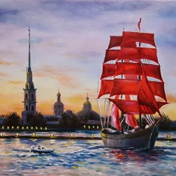 Painting for sale online - The Scarlet Sails of Hope