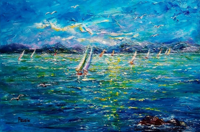 Painting for sale online - Sailing regatta