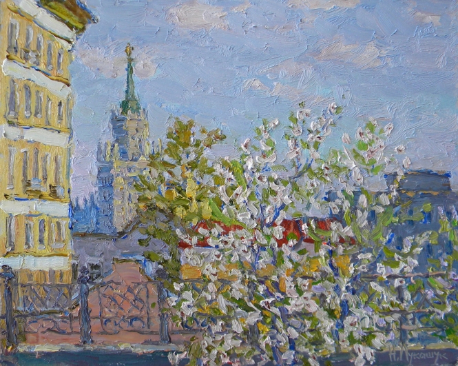 Painting for sale online - Blossoming Moscow.