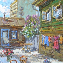 Painting for sale online - The Old Yard at Chkalov Street.