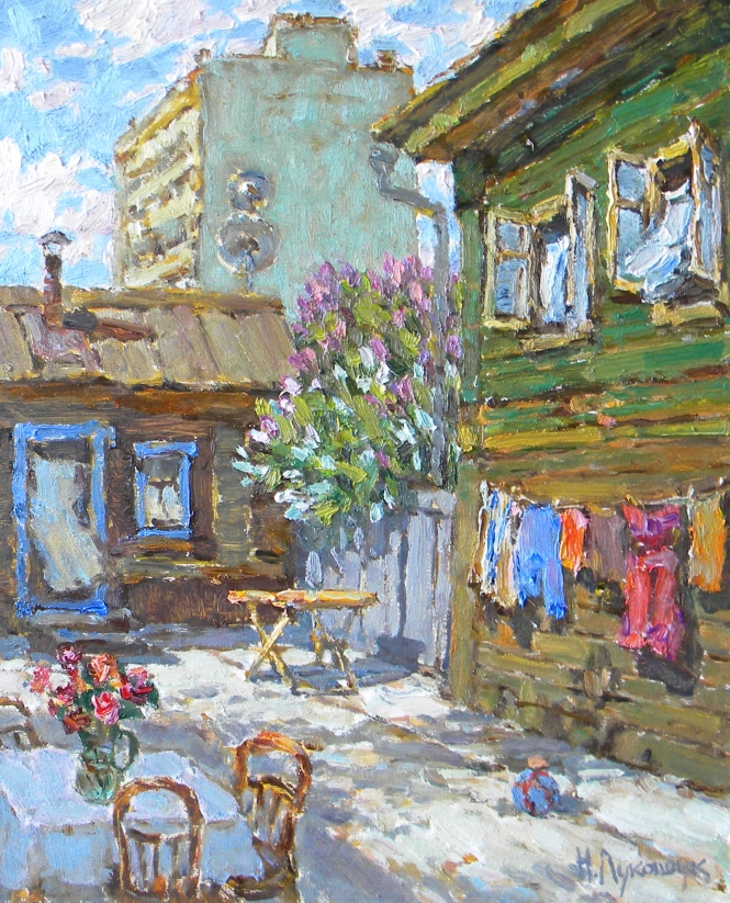 Painting for sale online - The Old Yard at Chkalov Street.