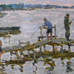 Painting for sale online - Volga's Fishmen.