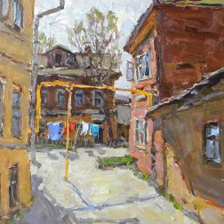 Painting for sale online - The Old House on Pionerskaya  Street.