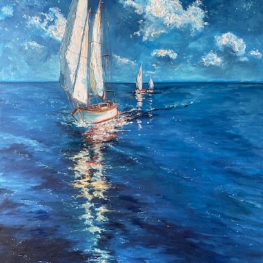 Painting for sale online - Towards the wind