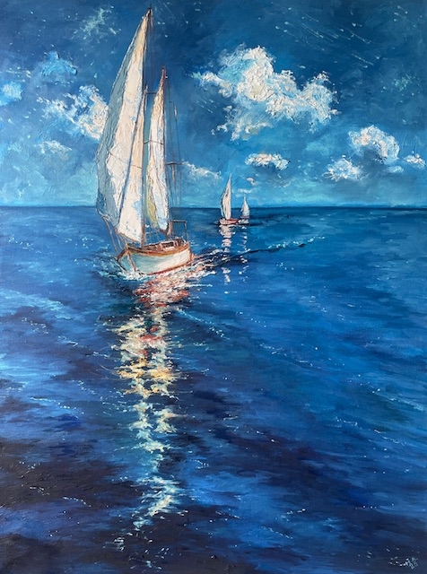 Painting for sale online - Towards the wind