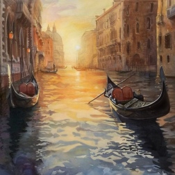 Painting for sale online - Venice Gondolas