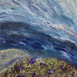 Painting for sale online - Lupine flowering in the mountains