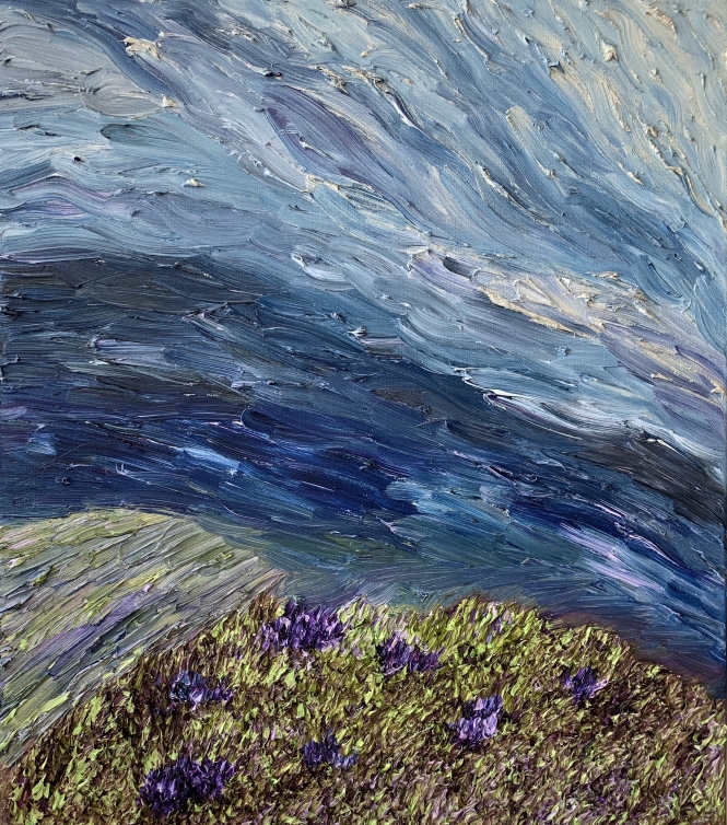 Painting for sale online - Lupine flowering in the mountains
