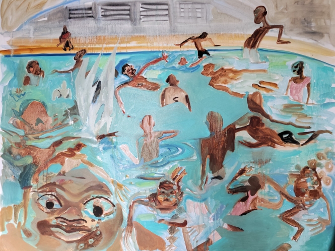 Painting for sale online - Children in the pool