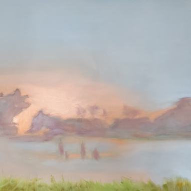 Painting for sale online - Fog. Warm light.