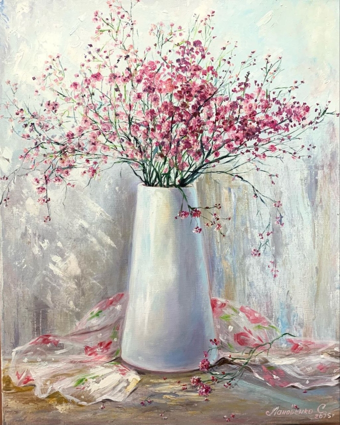 Painting for sale online - A delicate bouquet of flowers.