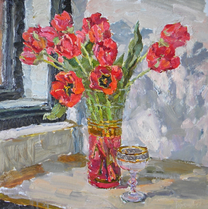 Painting for sale online - The Red Tulips.