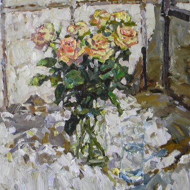 Painting for sale online - Tea Roses.