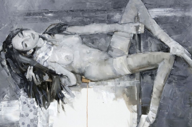 Painting for sale online - Blue scarf